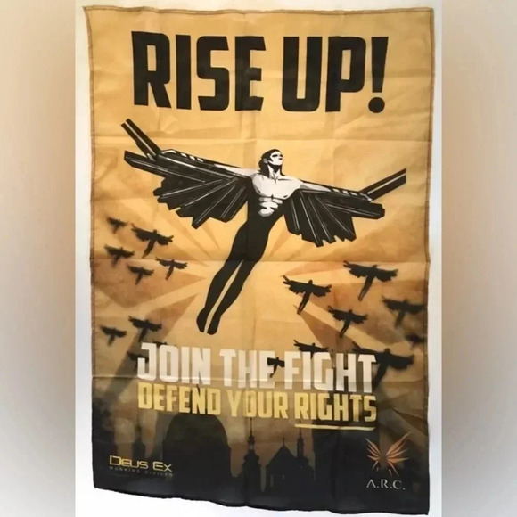 Deus Ex Mankind Divided -PreOrder Bonus Fabric Poster -GameStop Exclusive 27x40” - Picture 1 of 4